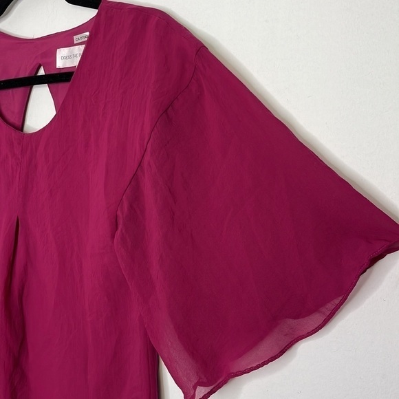 DRESS The Population Fushia Chiffon Mini Dress - Picture 2 of 10